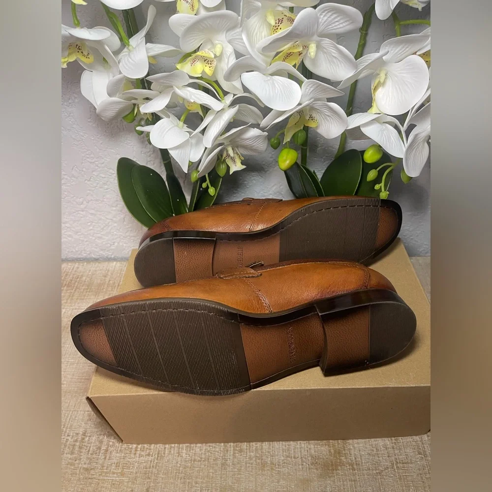 Steve Madden Men's Brown Leather Loafers-(#0154)